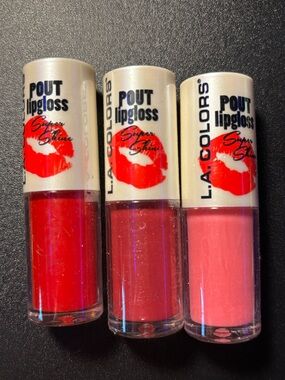 L.A. Colors Pout Lipgloss Trio - Red, Rose, Pink